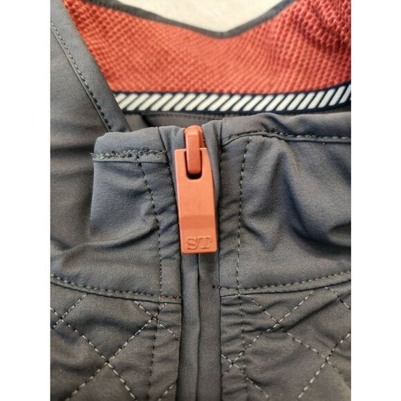 Southern Tide mens Med Full Zip Fleece Nylon poly Vest zip pockets Colorblock - Picture 3 of 8